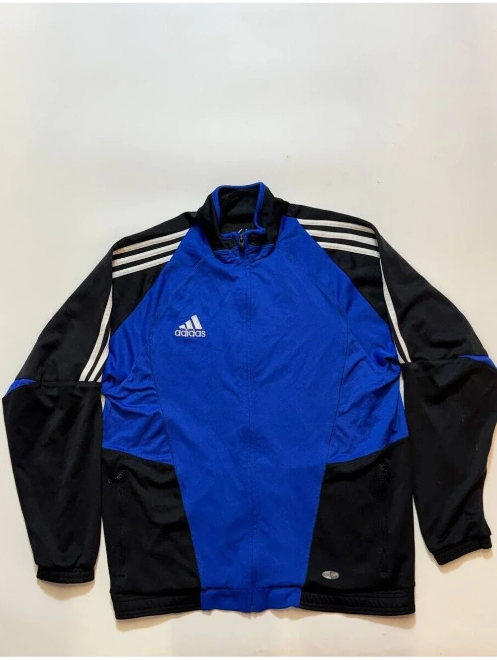 adidas Mens Track Jacket Size S Blue Black White Full Zip Pre-Owned Sportswear